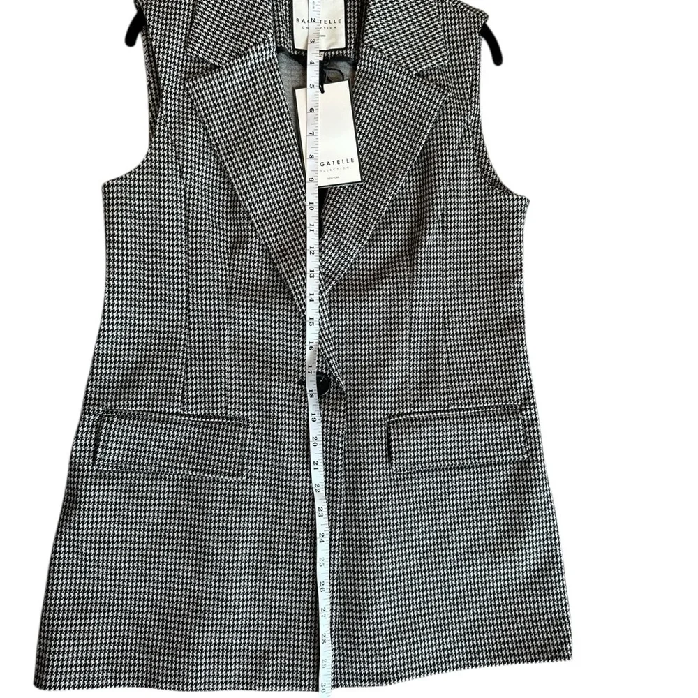 Bagatelle Black and White Houndstooth Vest - Picture 12 of 14